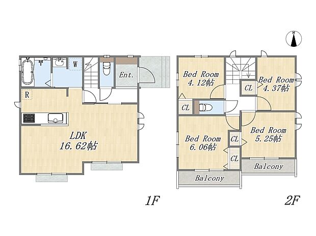 【【参考プラン:C号地】】Plan:4LDK+カースペース
建物参考価格:1500万円
建物面積:85.7m2
