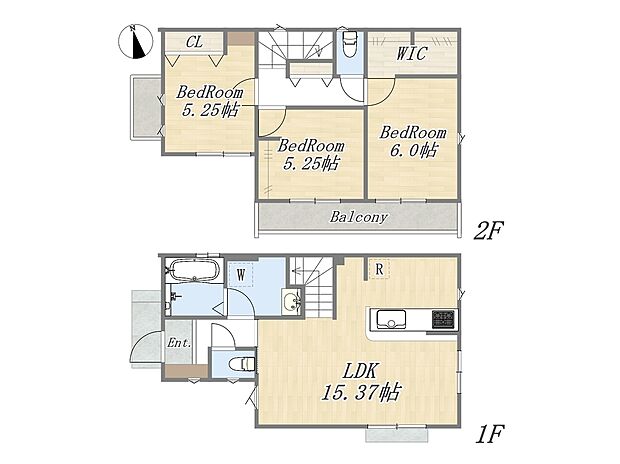 【【参考プラン:14号地】】Plan:3LDK+WIC+カースペース|建物参考価格:2000万円|建物面積:79.08m2