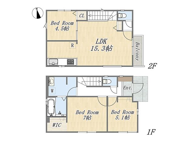 【【参考プラン:17号地】】Plan:3LDK+WIC+カースペース|建物参考価格:2000万円|建物面積:78.66m2