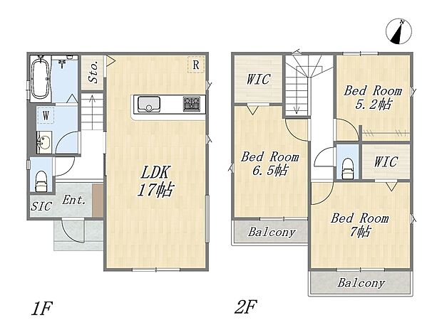 【【参考プラン：6号地】】Plan：3LDK+カースペース
建物面積：88.6ｍ2
建物価格：2000万円