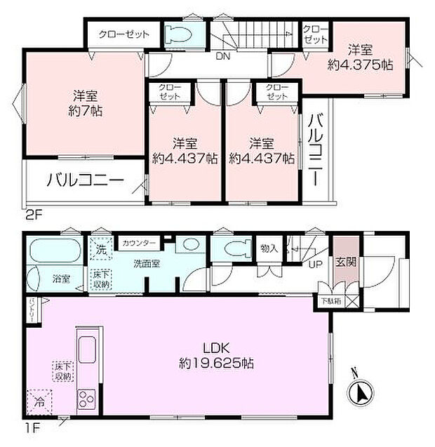 1号棟は4LDKのゆとりある間取りで、幅広い世帯に対応