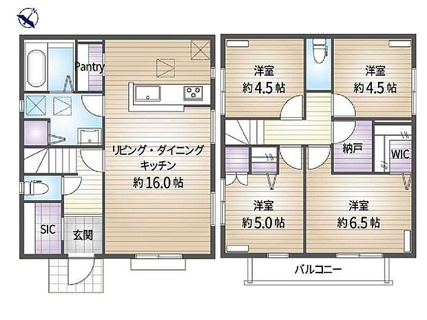 【4LDK】会話の弾む対面式キッチン