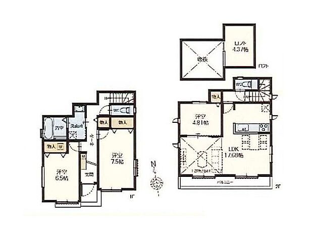 【3LDK】プライバシーを確保できる２階リビング