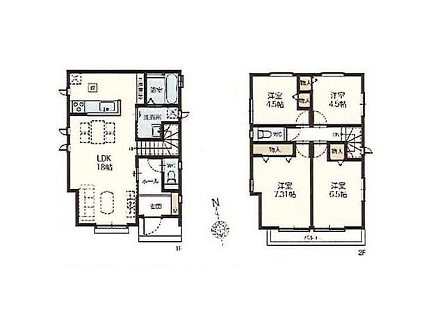 【4LDK】前道路６ｍ以上で駐車も安心