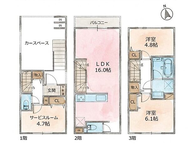 <間取図2号棟>