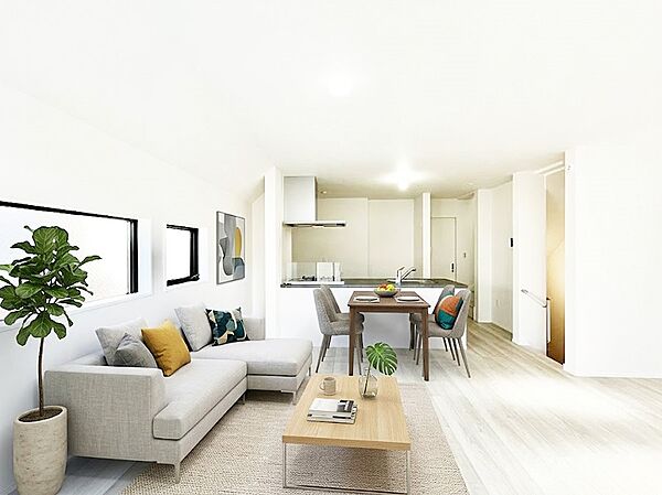 落ち着いた雰囲気のＬＤＫは家族みんなの快適空間※家具はCGです