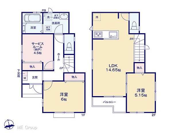 【4LDK】２階に水回りを設けた便利なプラン