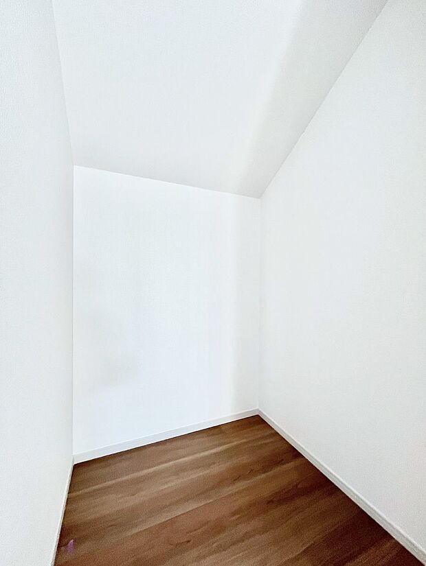 【ウォークインクローゼット】衣類をハンガーに掛けたまま収納できるWIC。衣類の整理整頓がしやすくて便利です！