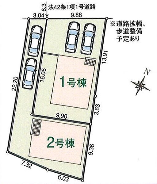 カースペース２台分！ご夫婦でお車を所有できますね。自転車置き場や物置スペースにも最適♪