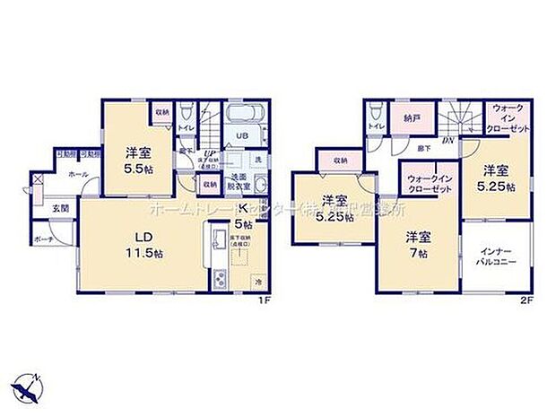 (5号棟)、4LDK+S、土地面積123.26m2、建物面積107.73m2