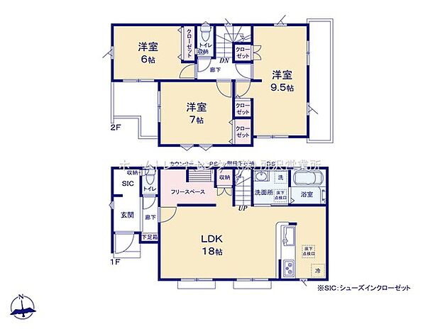 (１号棟)、3LDK、土地面積190.58m2、建物面積100.39m2