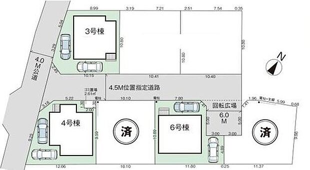 全棟カースペース２台分！分譲地内の道路は行き止まりで交通量が少なく安心です。転回広場付きで駐車もスムーズ♪