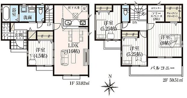 (２号棟)、4LDK、土地面積165.89m2、建物面積104.33m2