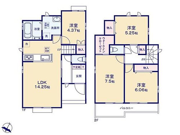 (B号棟)、4LDK、土地面積110.12m2、建物面積90.04m2

