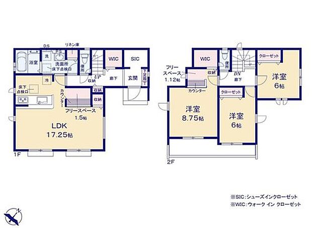 (１号棟)、3LDK、土地面積161.17m2、建物面積105.78m2


