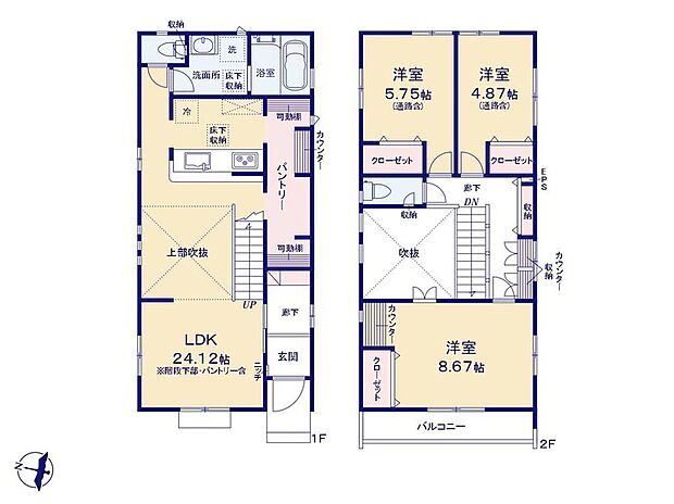 (1号棟)、3LDK、土地面積121.35m2、建物面積100.61m2