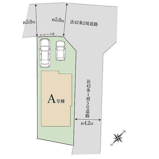 開放感のある角地。カースペース車種により並列2台分!公園や商業施設が多い地域でお車でのお出かけも楽しめます♪