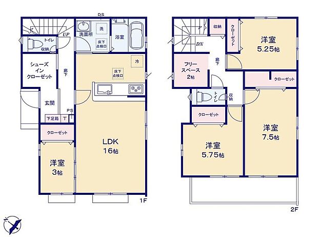 (1号棟)、4LDK、土地面積130.07m2、建物面積102.26m2