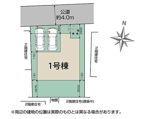 ゆとりの敷地46坪!第一種低層住居専用地域で落ち着いた住環境です。カースペース並列2台分!