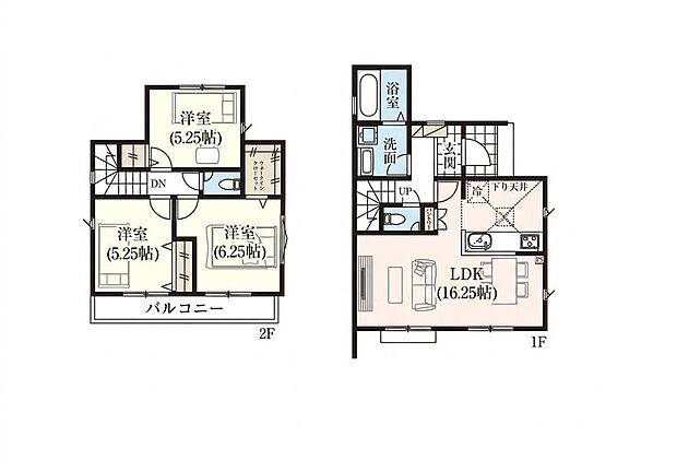 (１号棟)、3LDK、土地面積100.05m2、建物面積79.48m2