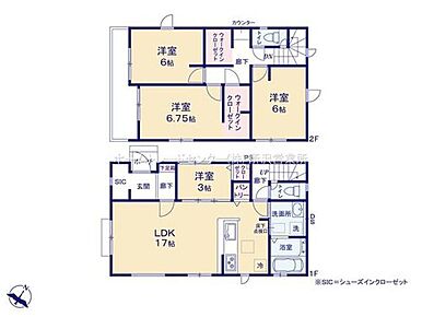 ☆リビングスルー階段仕様☆
玄関からリビングを通り抜けて２階へ上がる間取りです。毎日家族が自然と顔を合わせることができコミュニケーションが育まれます。 
