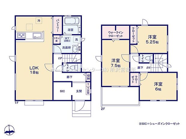 【3LDK】☆収納豊富なお住まい☆
玄関にはベビーカーやアウトドア用品の収納に最適なシューズインクローク!キッチン横にはパントリー!2階洋室にはご夫婦の衣類が収納可能な大容量WIC付き!