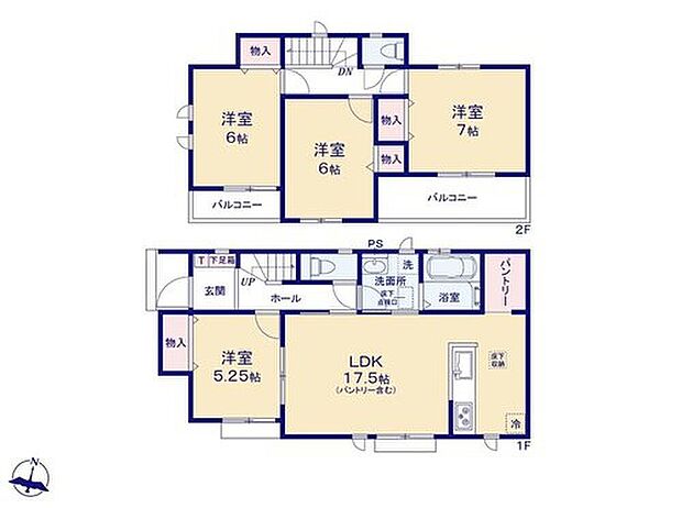 【4LDK】☆キッチン横パントリー付き☆
キッチンのすぐ横の収納スペースはミネラルウォーターや調味料などの置き場所に最適♪水や食材をまとめ買いしても置き場所に困らないのはうれしいですね♪