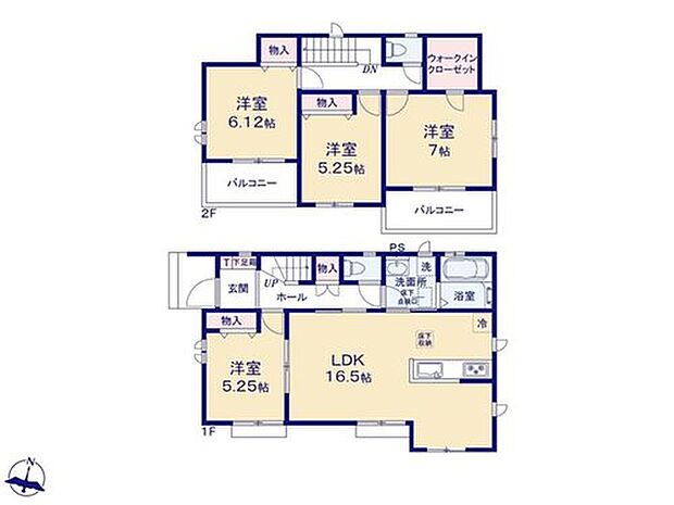 【4LDK】☆水回り集中設計☆
リビング横に洗面室を設置！朝の忙しい時間帯に、お料理をしながら洗濯をしたりと家事動線が良好です！ダブルバルコニーで布団干しも便利です♪