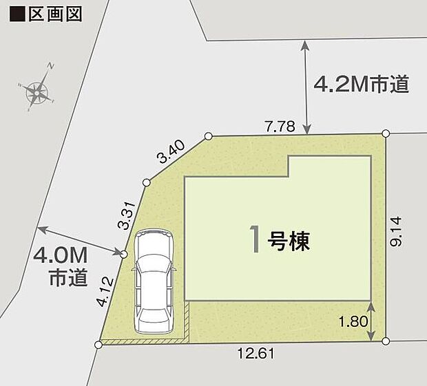 【全体区画図】開放感のある角地で通風良好な住宅♪自然の風をたっぷり取り込め、風の通りの良い快適な住宅です。