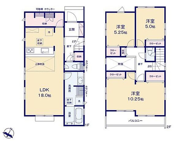 【3LDK】☆１階大容量収納付き☆
キッチン横の収納は、パントリーとして、ファミリークロークとして多用途にお使いいただけます。可動棚付きですっきりと収納していただけます♪