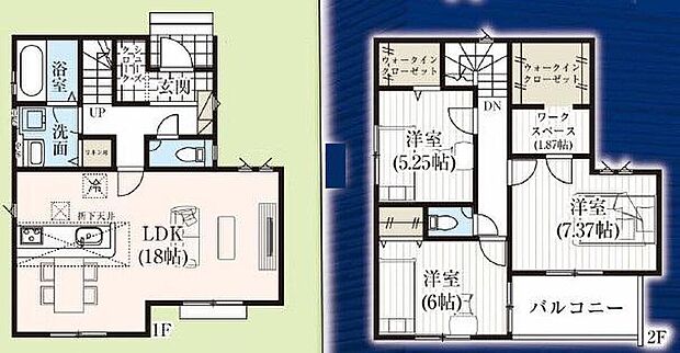 【3LDK】☆収納豊富な間取り☆
玄関にはベビーカーやアウトドア用品を収容可能なシューズクロークを設置。洗面所にはリネン庫、２階には２か所のウォークインクローゼットとたっぷり収納をご用意しました！