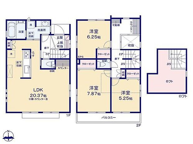 【3LDK】☆回遊性の高いワンフロアLDK☆
２WAYキッチンは家族みんなで使いやすく家事動線良好！ふれあいたっぷりのLDKです。洗面所はオープンサニタリーirodoriを採用。ホテルのようなリラックス空間が自慢です♪