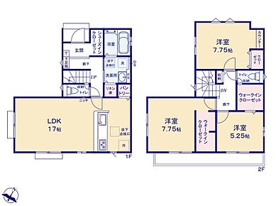 ☆ウォークインクローゼット２か所☆
２階居室には２部屋にウォークインクローゼットを設置。タンスを置かずに済むのでお部屋を広々とお使いいただけます。二面採光でどのお部屋でもおくつろぎいただけます。 