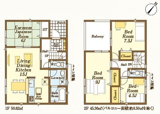 【4LDK】☆主寝室9帖☆大きなベッドを置いても余裕のある広さです。収納完備!大きな窓から光をたっぷりと取り込んで明るい雰囲気です。インテリアを考えるのが楽しみになりますね。