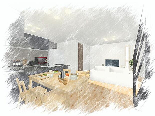 【【９号地】】広々ゆったりした空間で家族の憩いの場に最適なリビング♪※完成イメージパース