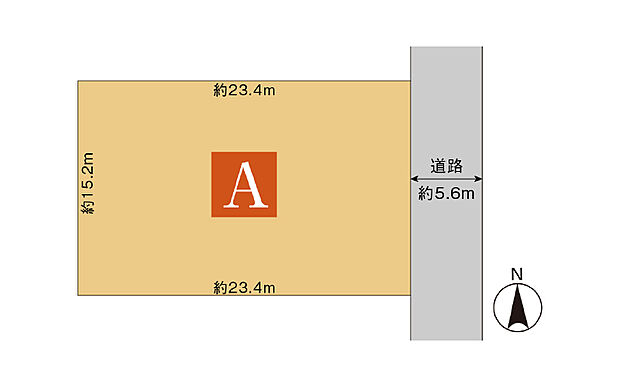 区画図。106.58坪。