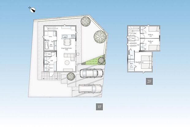 C棟間取図※図面に記載している車両、その他の調度品はあくまで生活イメージを表現したもので販売価格には含まれません。