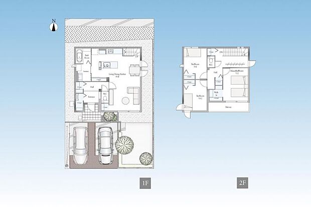 C棟間取図※図面に記載している車両、その他の調度品はあくまで生活イメージを表現したもので販売価格には含まれません。