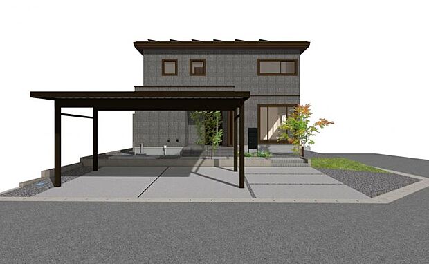 T棟完成イメージ※完成予想図(CG)です。形状・色彩・植栽等は実際とは異なる場合があります。建物の色調や質感、外構の植栽等、実際とは異なる場合がありますのでご了承のほど、宜しくお願いいたします。