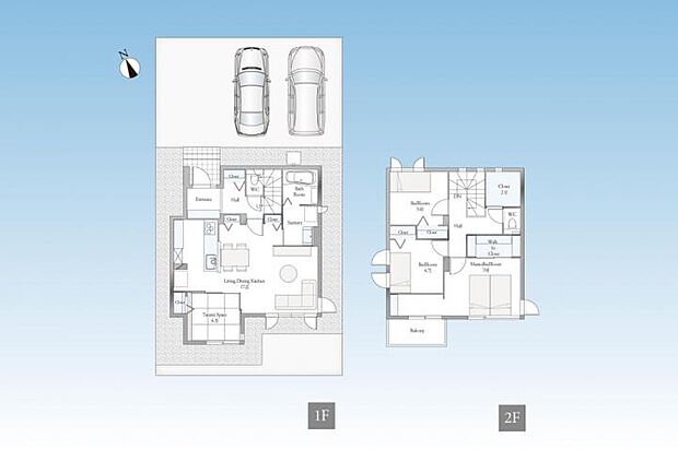 【4LDK】A棟間取図※図面に記載している車両、その他の調度品はあくまで生活イメージを表現したもので販売価格には含まれません。