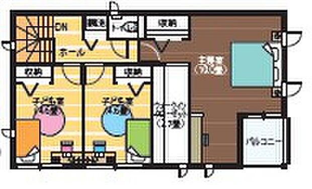 【お子様部屋を2部屋+主寝室・収納量に優れたWIC・書斎】を設計!生活のスタイルに合わせてフレキブルに様々なライフスタイルに対応可能♪
※間取りに表示のある家具、調度品等は価格に含まれません