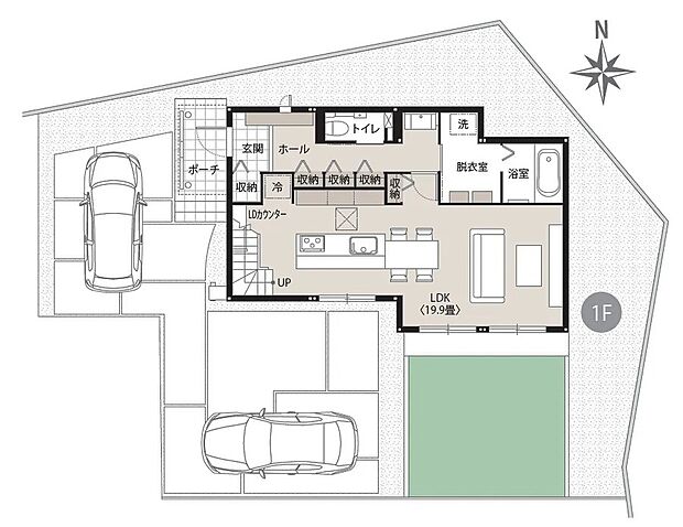 【3LDK】※間取りにある家具、調度品、植栽、自動車は価格に含まれません