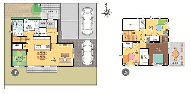 ※間取りに表示のある家具、調度品、植栽、自動車は価格に含まれません。