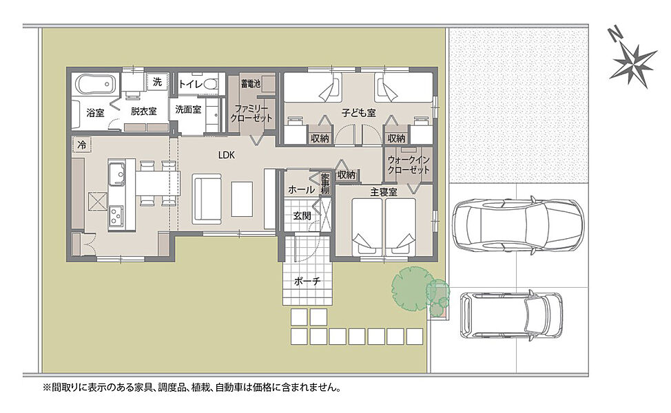 ※間取り図に掲載の家具、調度品、植栽、自動車等は販売価格に含まれません。