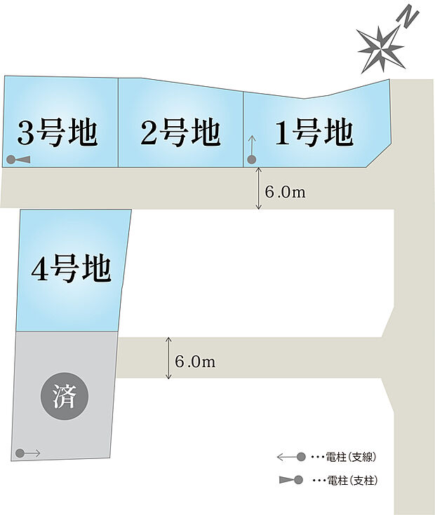 ※面積等は確定測量後変更となる場合がございます、予めご了承ください。