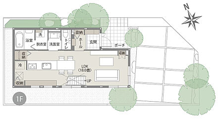 広々とした18帖のLDK！家事の動線がスムーズで快適♪
くつろぎの時間が自然と増える心地よい住まい。 