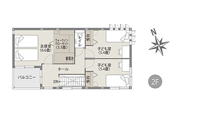 2階にはお子様のお部屋としても最適な洋室があり、ウォークインクローゼットも完備していますので、季節物の洋服や大きなスーツケースなども収納できます！ 