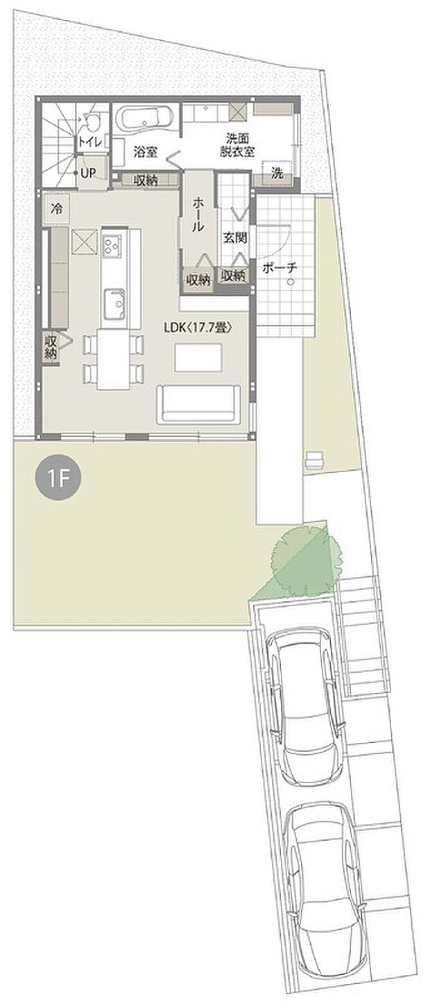 【3LDK】※間取りにある家具、調度品、植栽、自動車は価格に含まれません