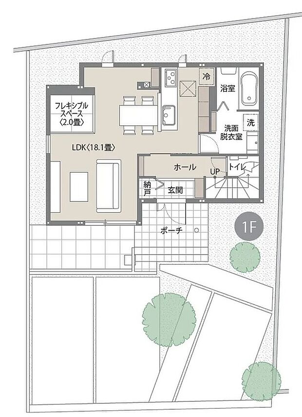 【3LDK+タタミスペース】※間取りにある家具、調度品、植栽、自動車は価格に含まれません
