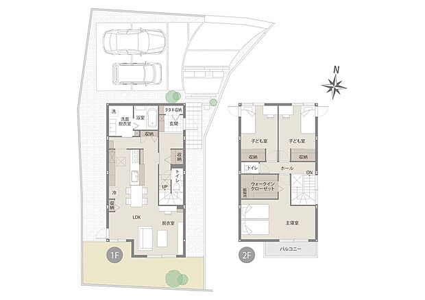 広々としたLDKに加え、WICや南面バルコニーなど開放感あふれる住まい♪
家族でくつろいだり休日の時間を楽しめそうですね!